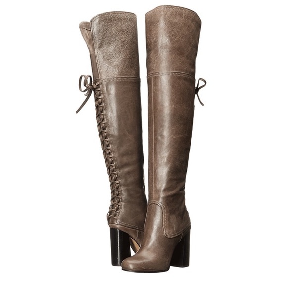 Vince Camuto Tolla leather over the knee lace up back with side zipper size 6.5 - Picture 3 of 15